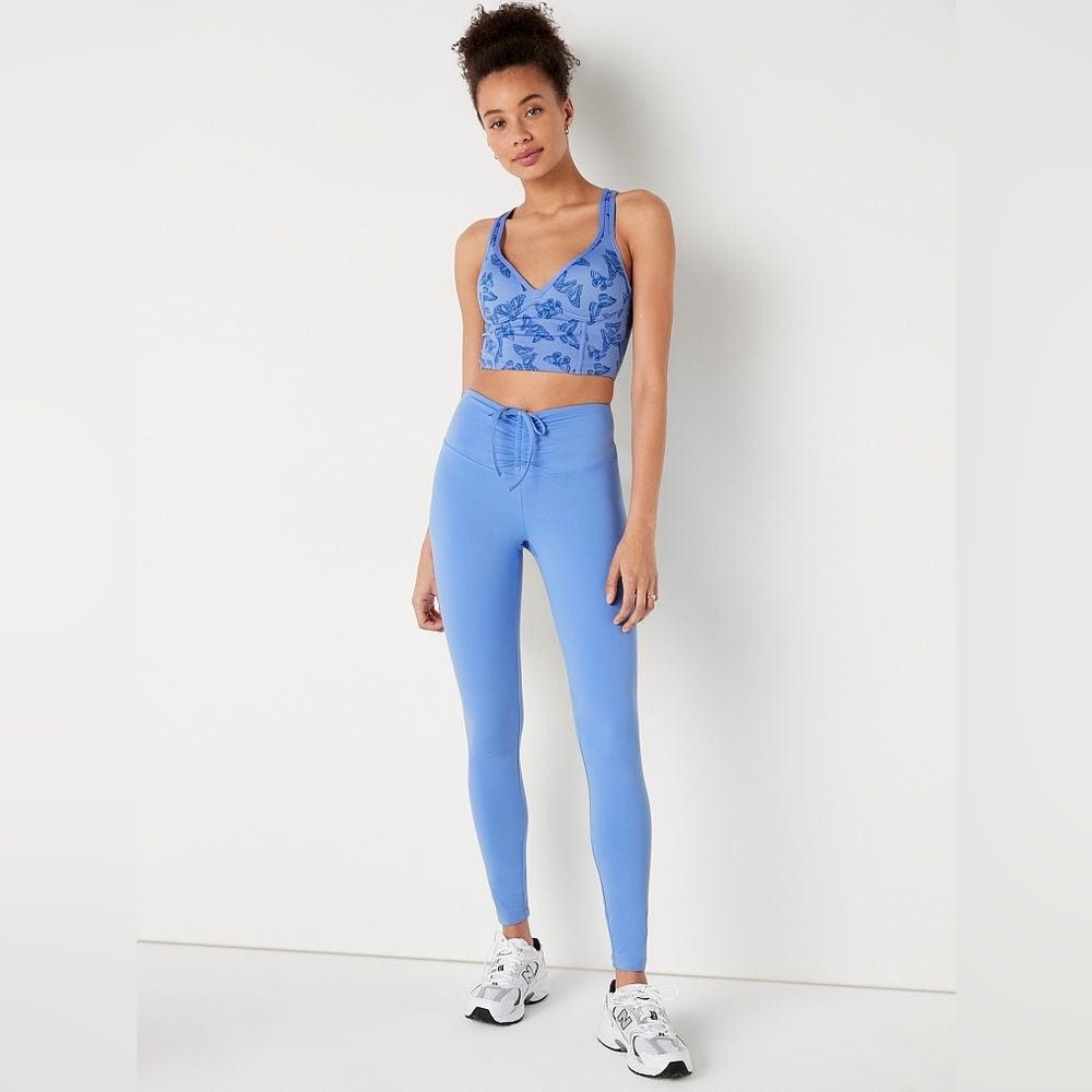 Pink Adjustable Waist Ruched V Leggings